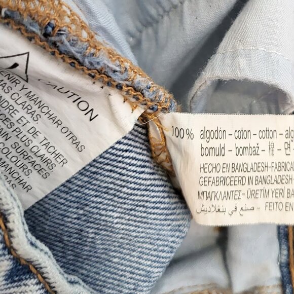 ZARA Acid Washed Cut Off Denim Blue Jean Shorts - Women's USA 0 - Picture 4 of 4